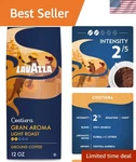 Lavazza Gran Ground Coffee 12OZ - Aromatic Light Roast With Floral Notes. Fixed Price $21.99.