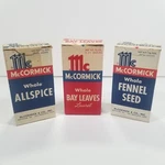 Vintage Mccormick Boxes Lot Of 3 All Spice Fennel Seed & Bay Leaves. Fixed Price $16.97.