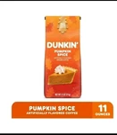 Dunkin Pumpkin Spice Artificially Flavored Ground Coffee, 11 Oz Bag. Fixed Price $16.19.